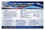 Air Force Science & Technology Fellowship Program (AF STFP). </br><span style='color:#006400;font-size:17px;'>National Academies of Sciences, Engineering, and Medicine in the United States.</span>