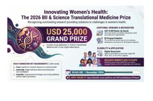 Science Translational Medicine Women’s Health Prize. </br><span style='color:#006400;font-size:17px;'>Rewarding innovative research with strong translational potential that addresses diverse women's health challenges and improves global health outcomes.</span>